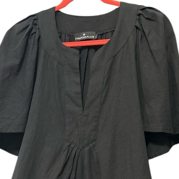 Tuckernuck Pomander Place Finley Flutter Sleeve Top Size M Short Sleeve Black - Picture 4 of 12